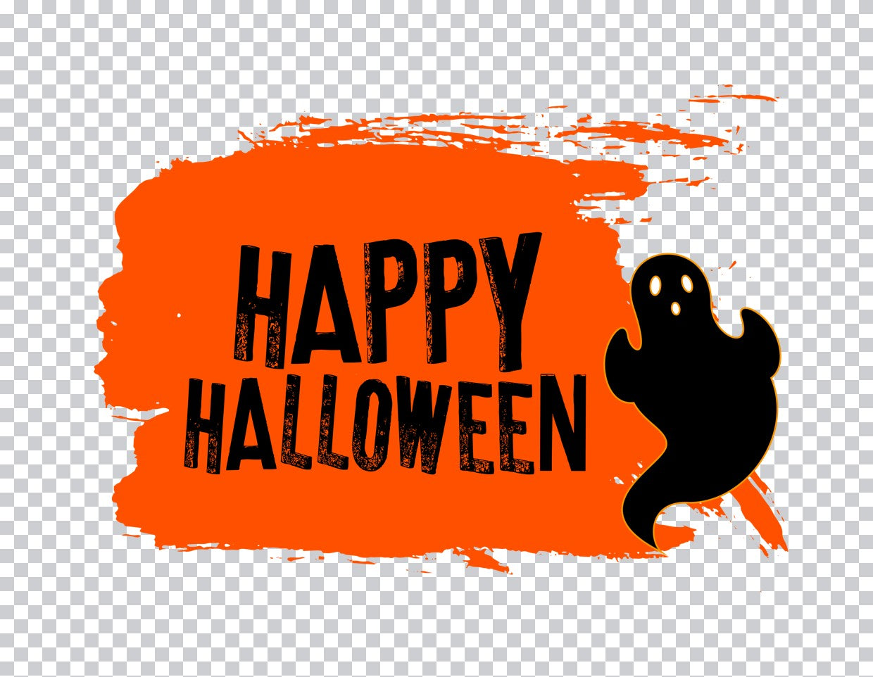 Happy Halloween Ghost Brushstroke DTF Transfer