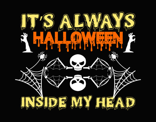 Always Halloween Inside My Head DTF Transfer