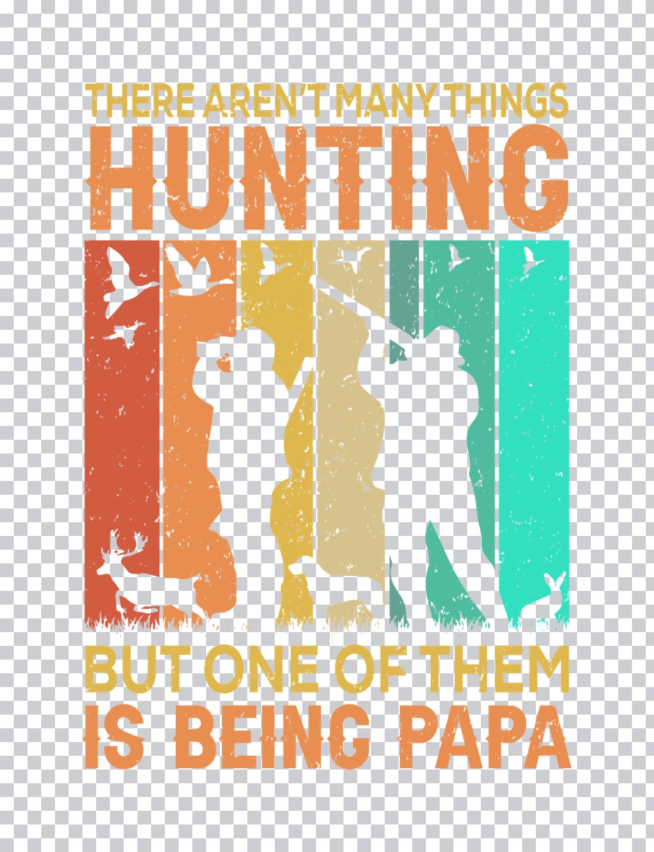 Papa Hunting Life Retro Silhouette DTF Transfer