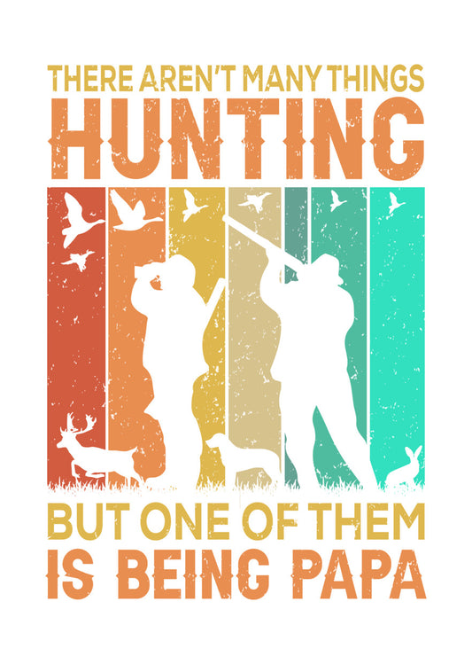 Papa Hunting Life Retro Silhouette DTF Transfer