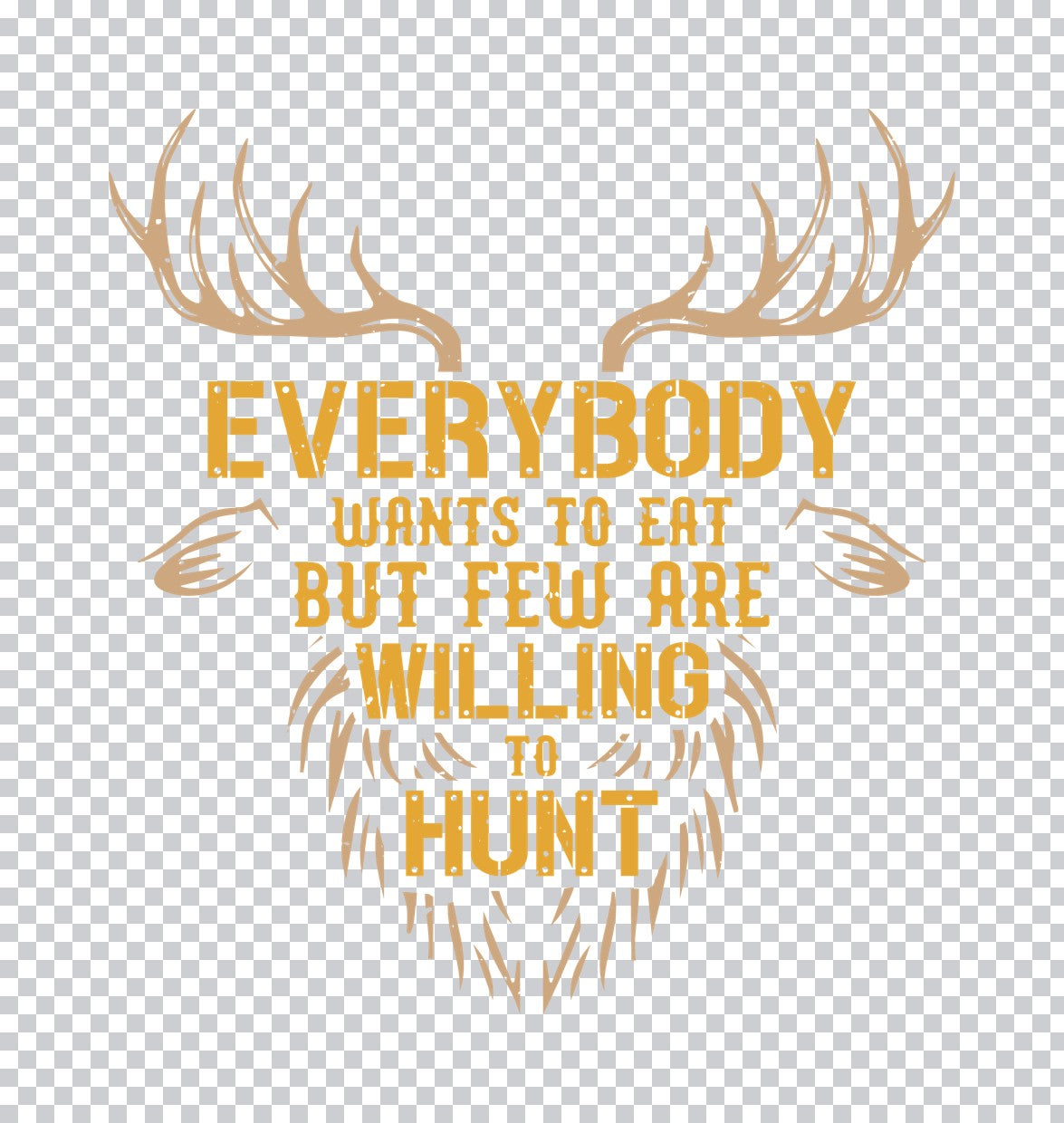 Willing To Hunt Deer Antler DTF Transfer