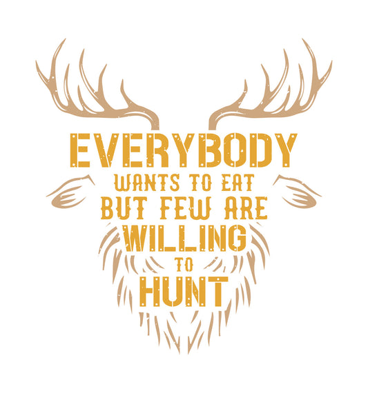 Willing To Hunt Deer Antler DTF Transfer