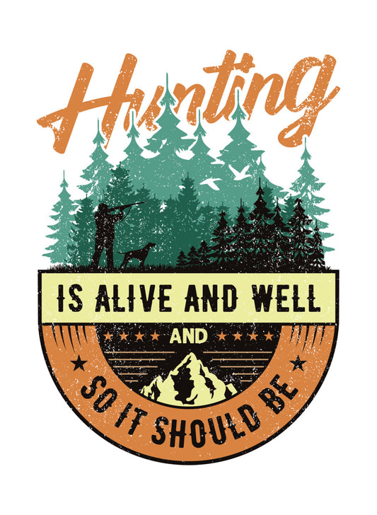 Hunter Silhouette Forest Backdrop DTF Transfer