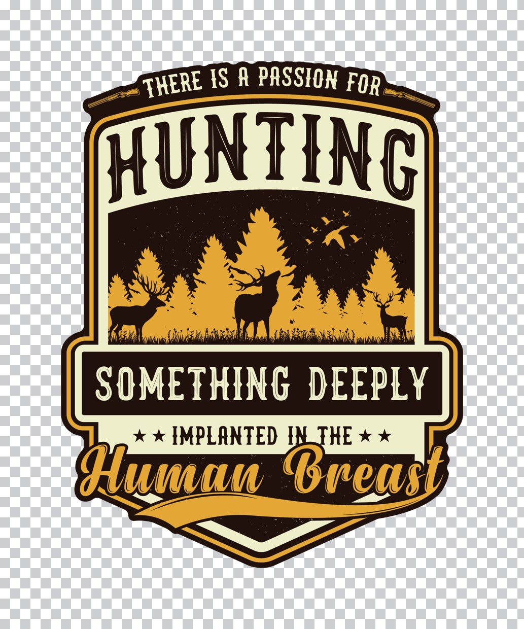 Vintage Hunter With Dog DTF Transfer