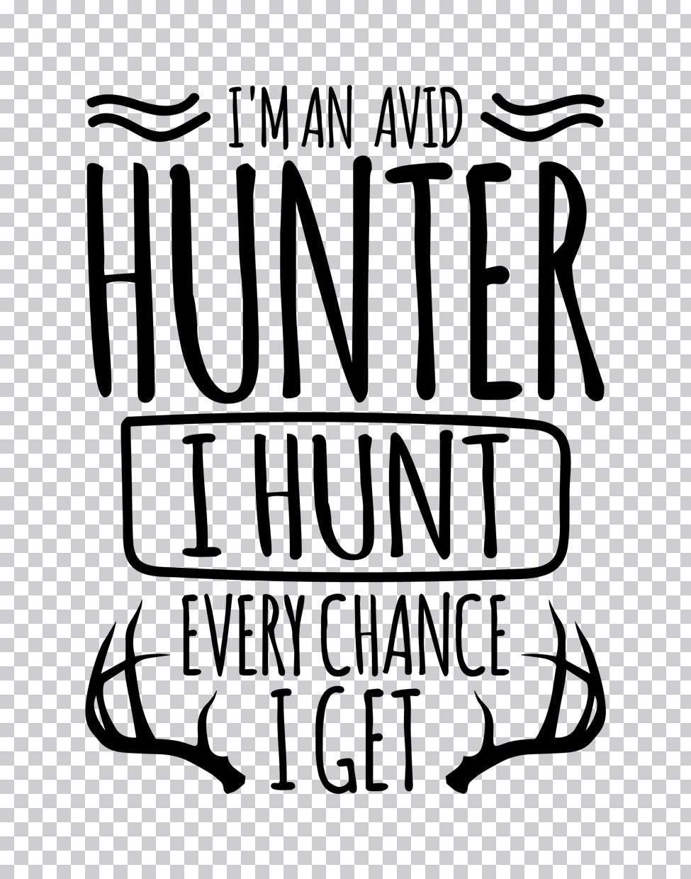 Avid Hunter Deer Antler DTF Transfer