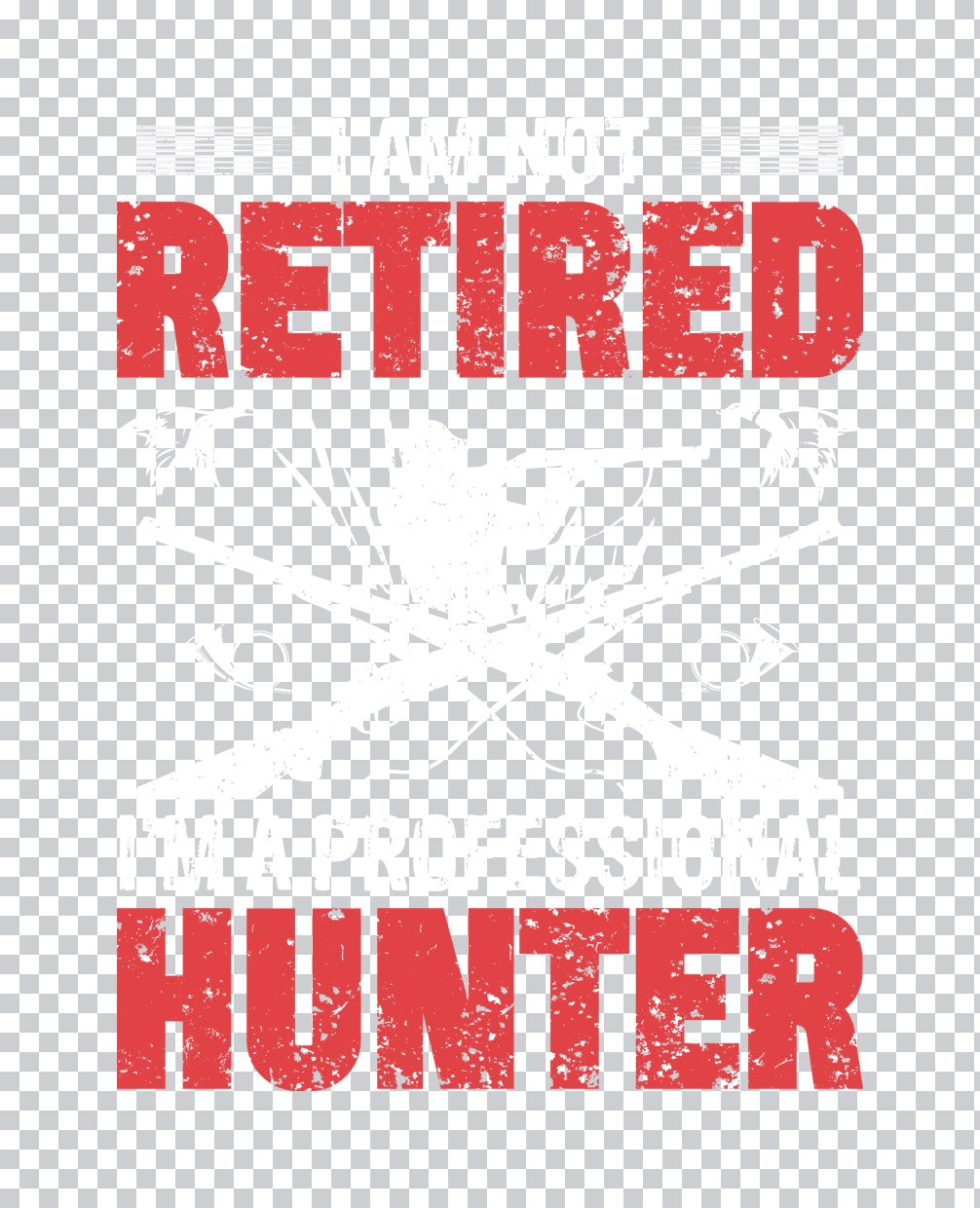 Retired Hunter Distressed Text DTF Transfer
