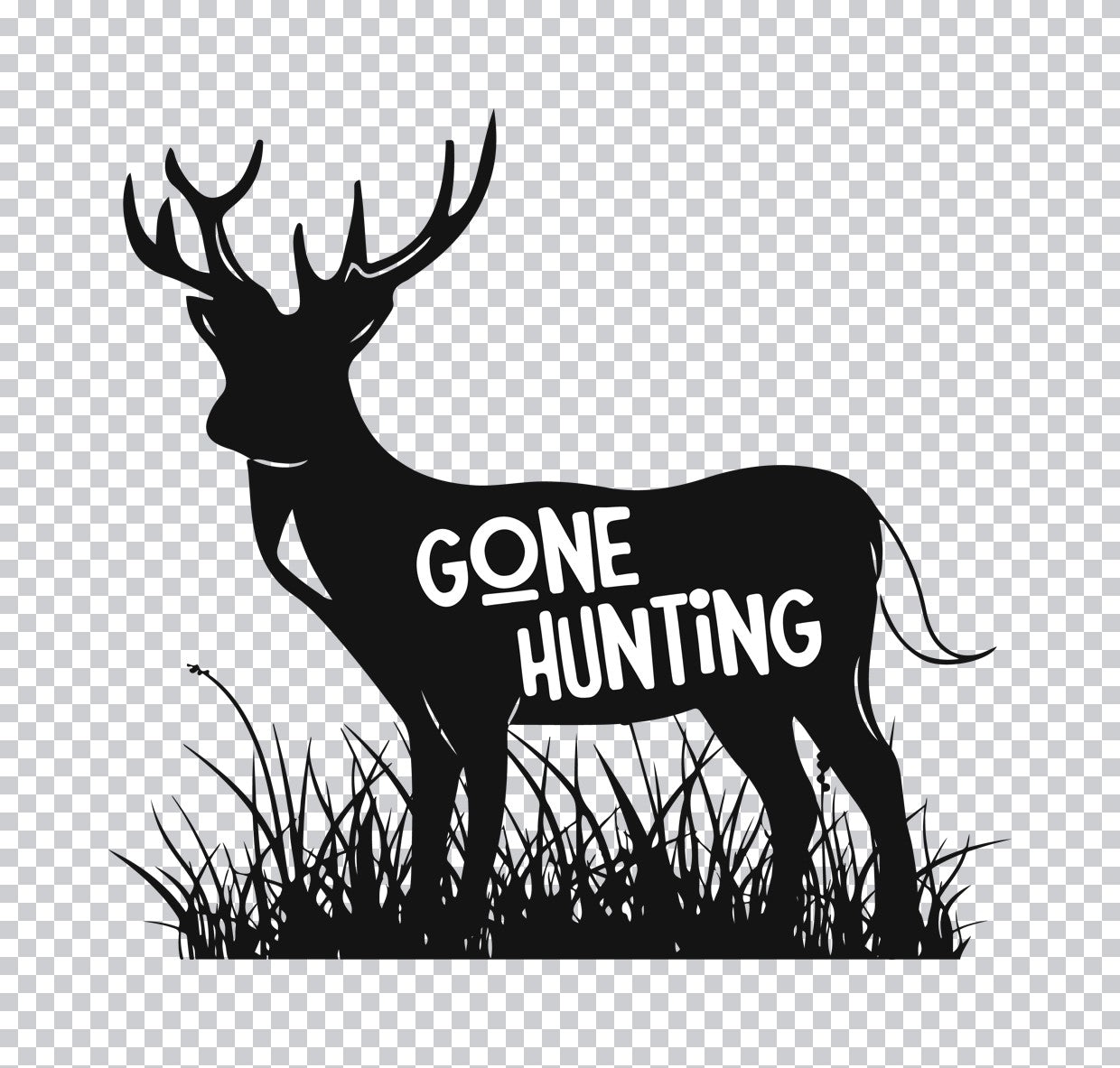 Gone Hunting Deer Silhouette DTF Transfer