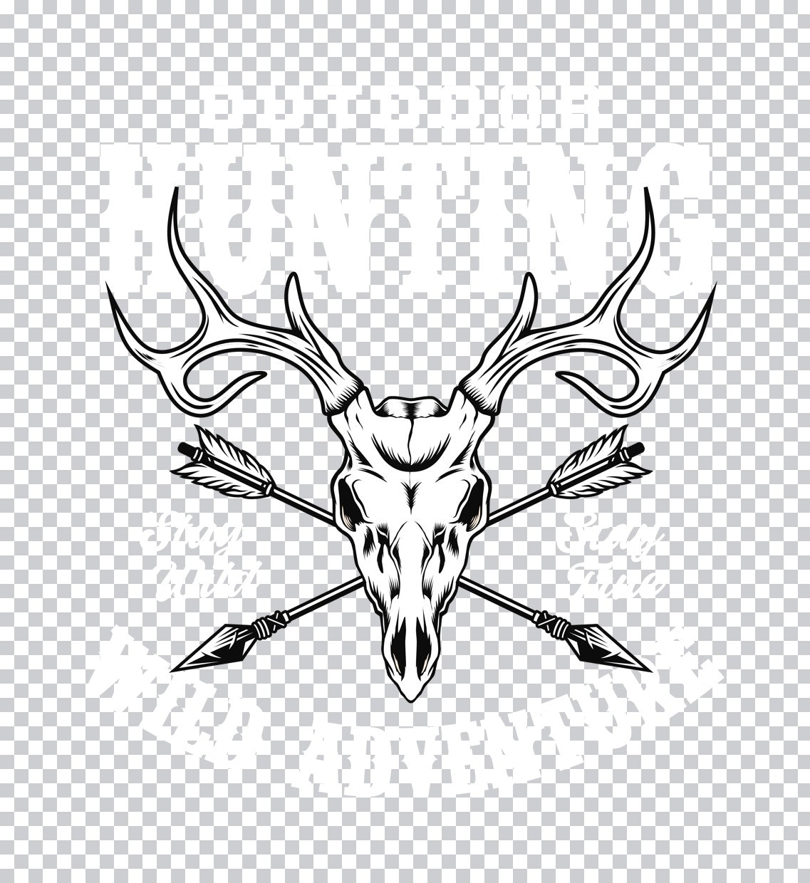 Deer Skull and Crossed Arrows DTF Transfer