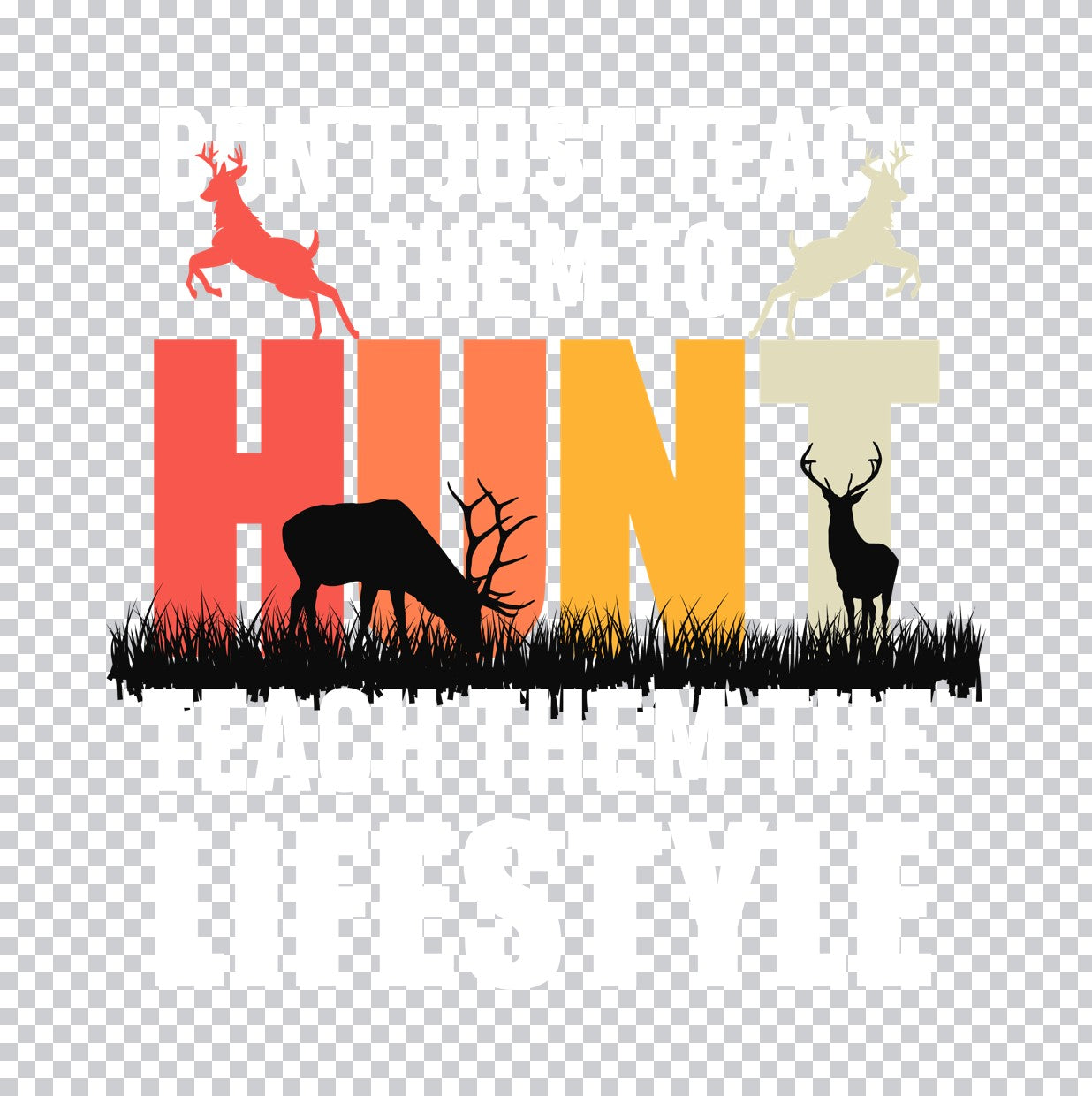 Vintage Hunt Deer Silhouette DTF Transfer