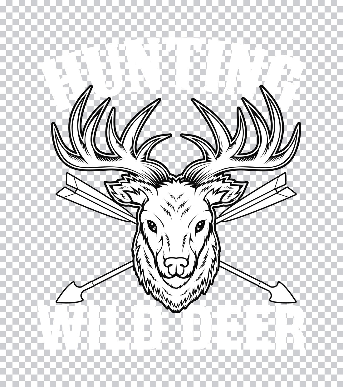 Deer Head With Crossed Arrows DTF Transfer
