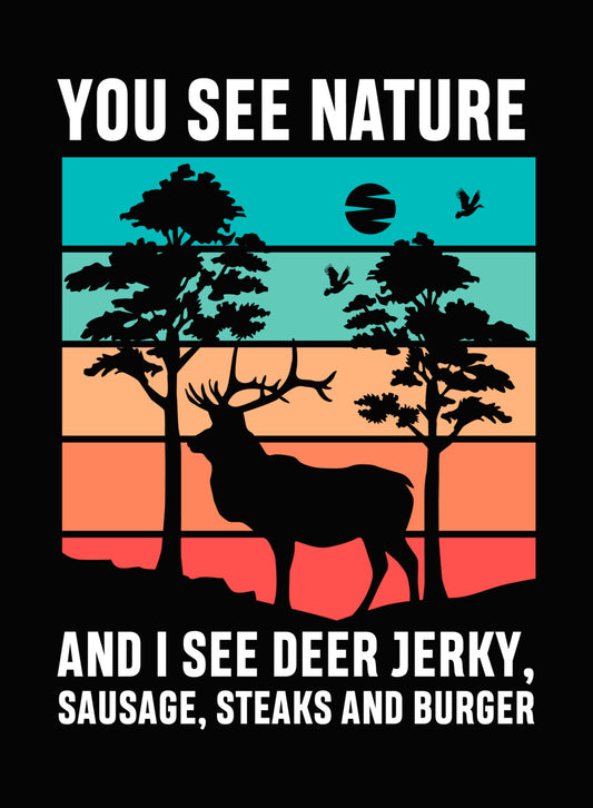 Retro Sunset Elk Forest DTF Transfer