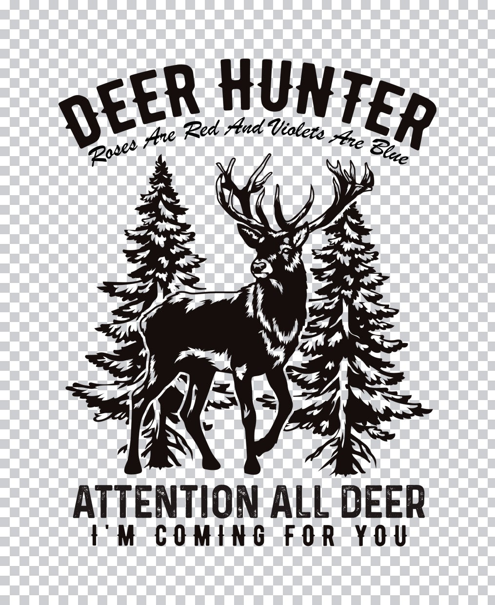 Deer Hunter Forest Scene DTF Transfer