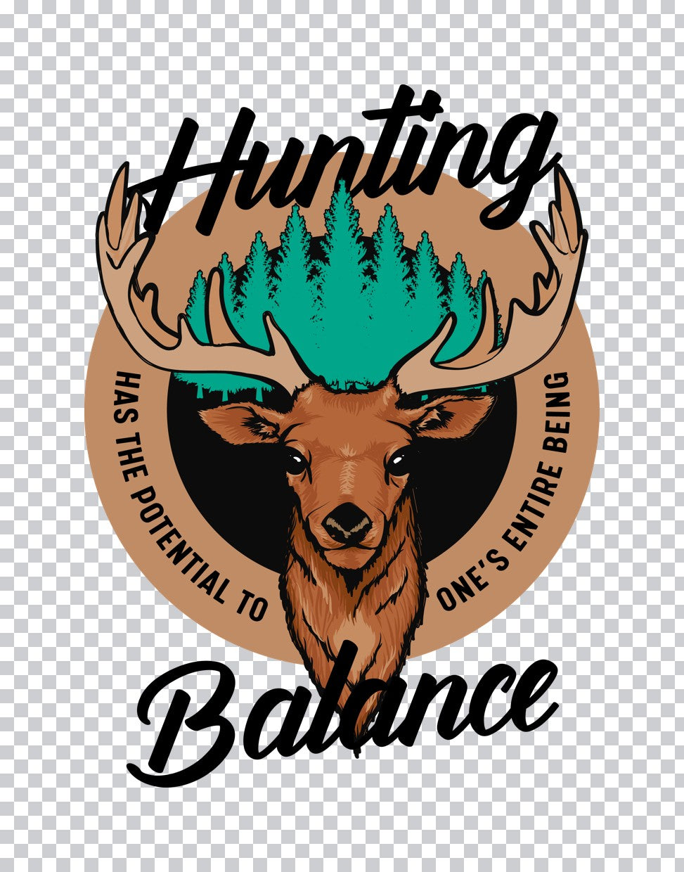 Hunting Balance Forest Stag DTF Transfer