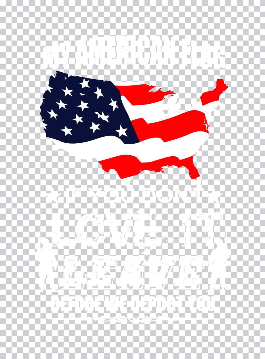 Distressed American Flag Map DTF Transfer