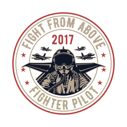 Fighter Pilot Patch Emblem DTF Transfer