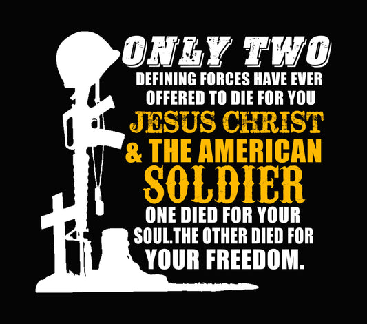 Jesus Christ American Soldier Text DTF Transfer