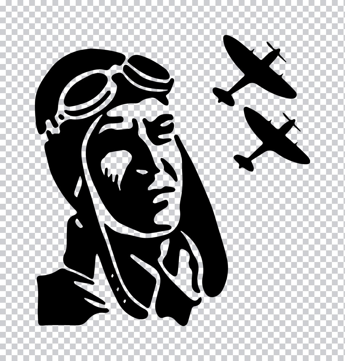 Vintage Pilot Warplanes Graphic DTF Transfer