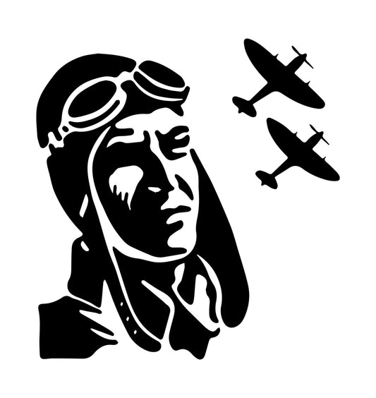 Vintage Pilot Warplanes Graphic DTF Transfer
