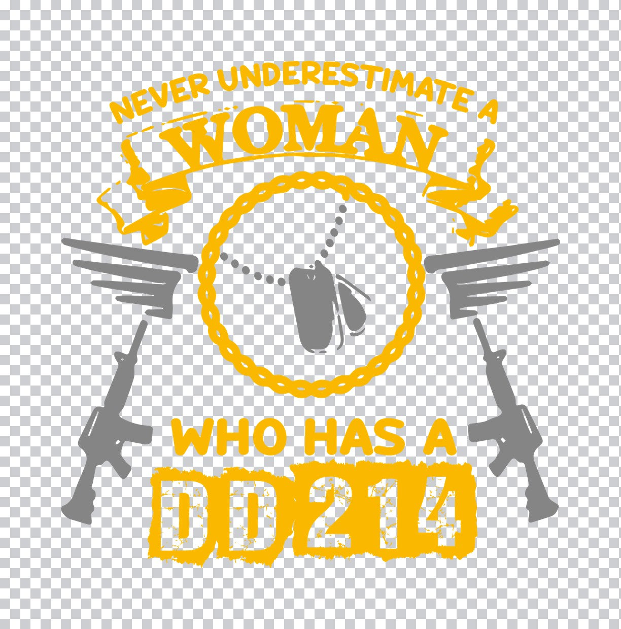 Woman With A DD214 DTF Transfer