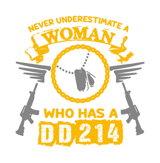 Woman With A DD214 DTF Transfer