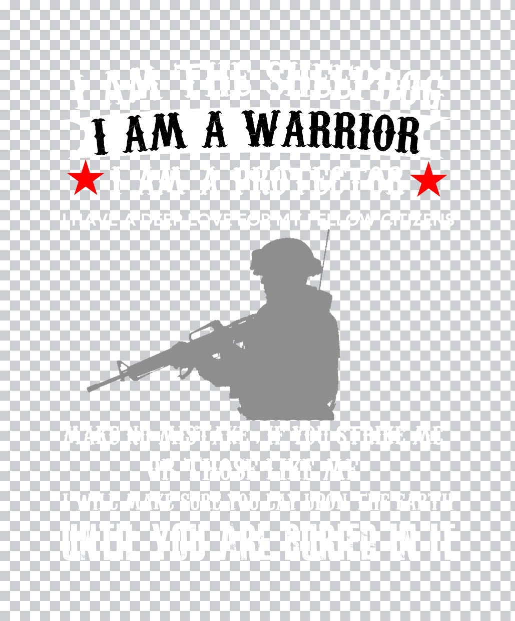 I Am A Warrior Military DTF Transfer