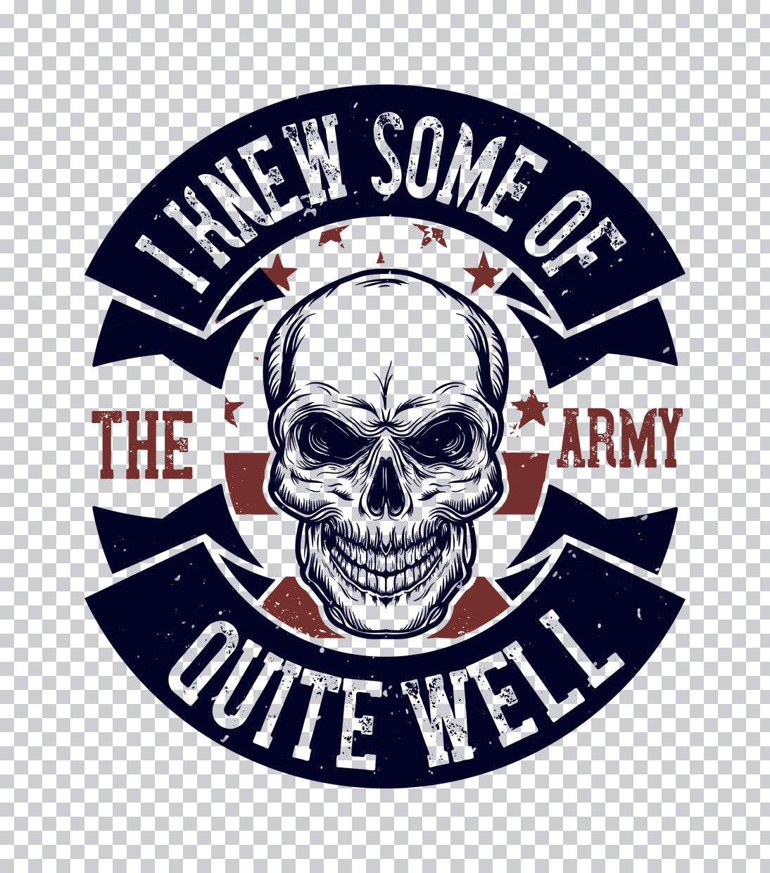 Patriotic Skull with Stars DTF Transfer