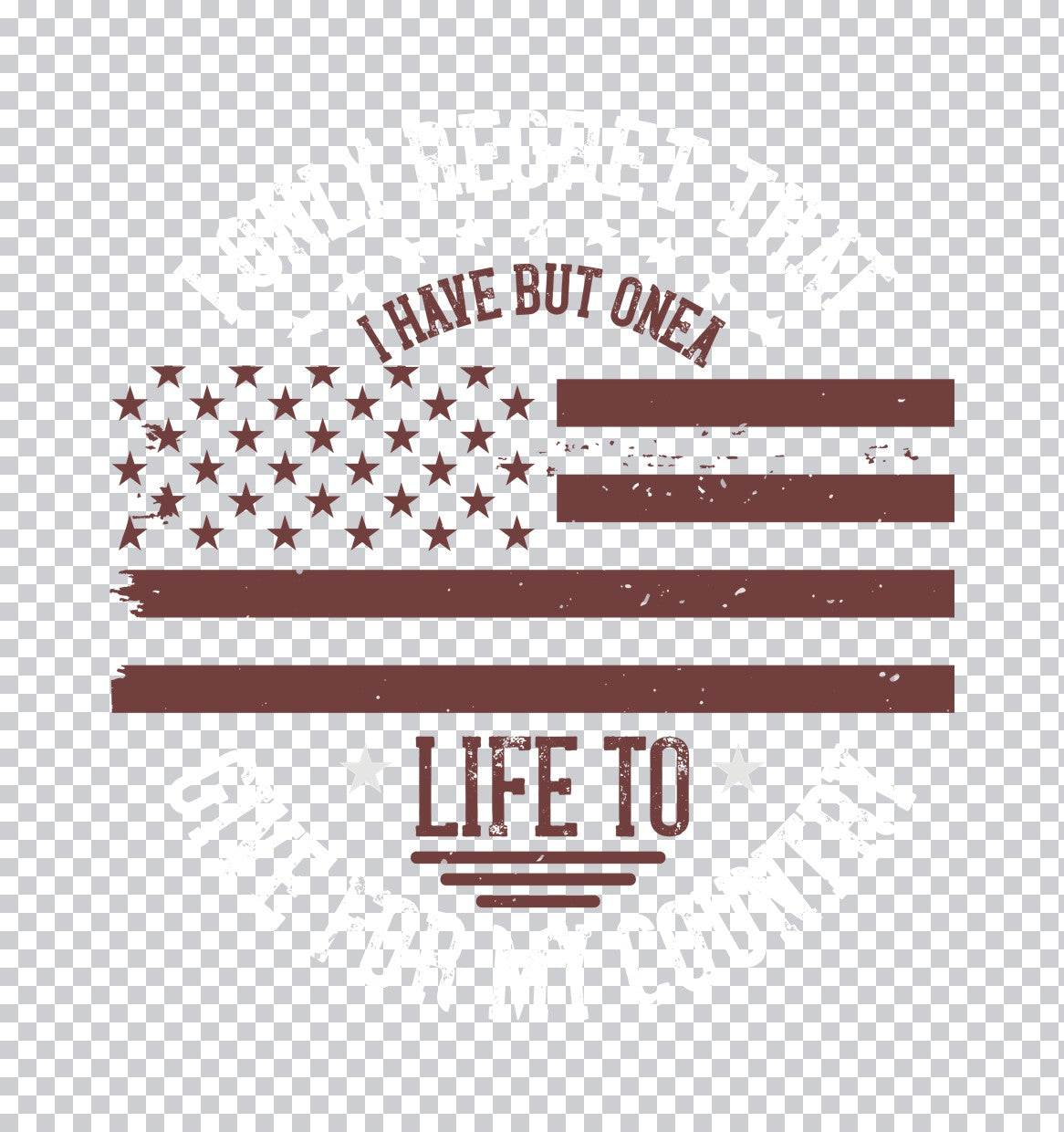 Patriotic Military Quote DTF Transfer