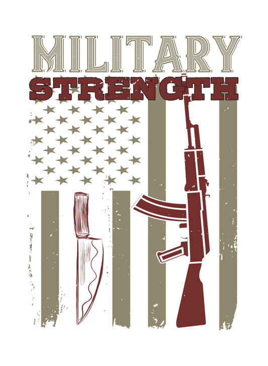 Military Strength Rifle Knife DTF Transfer