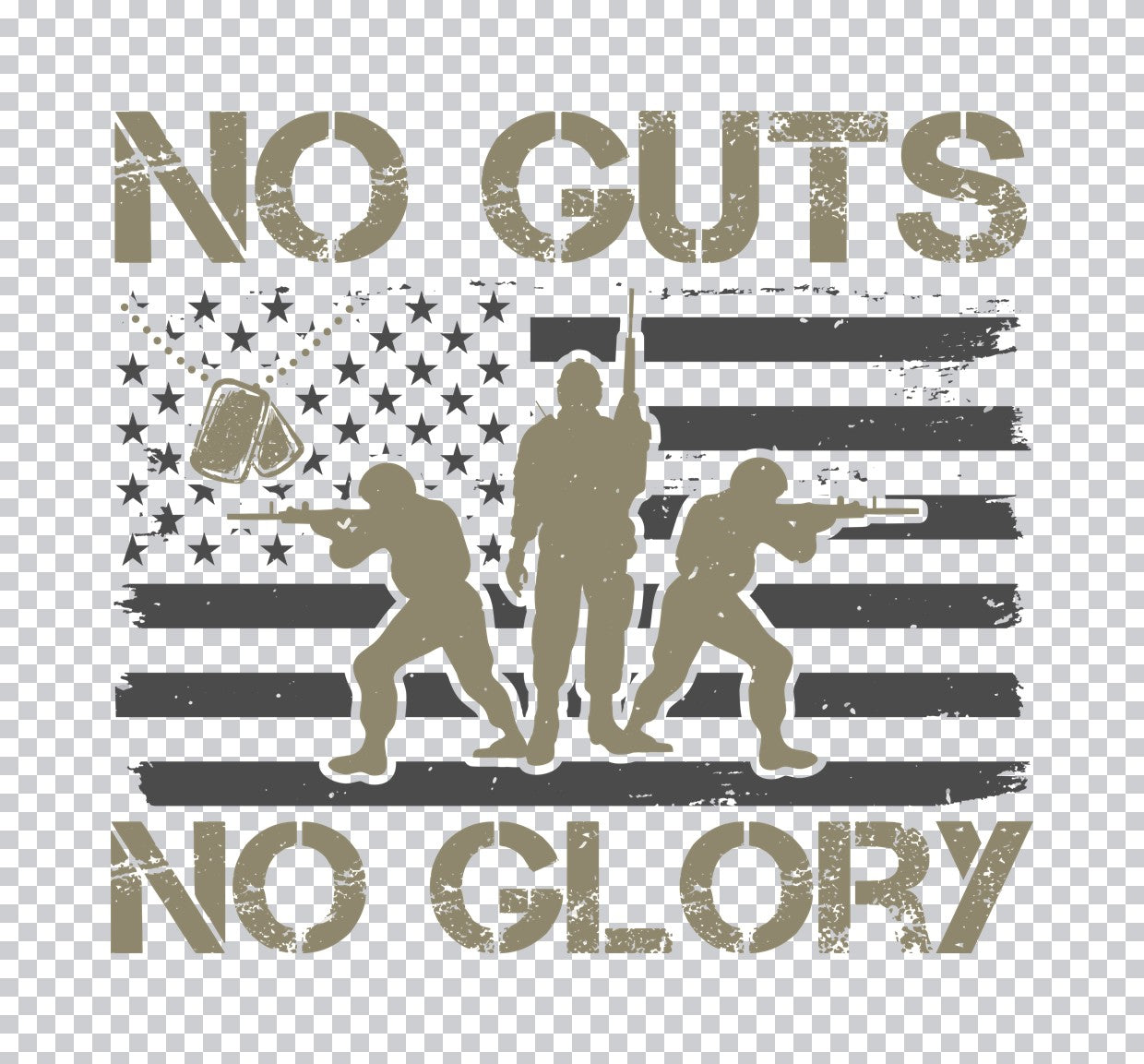 No Guts No Glory Soldier DTF Transfer