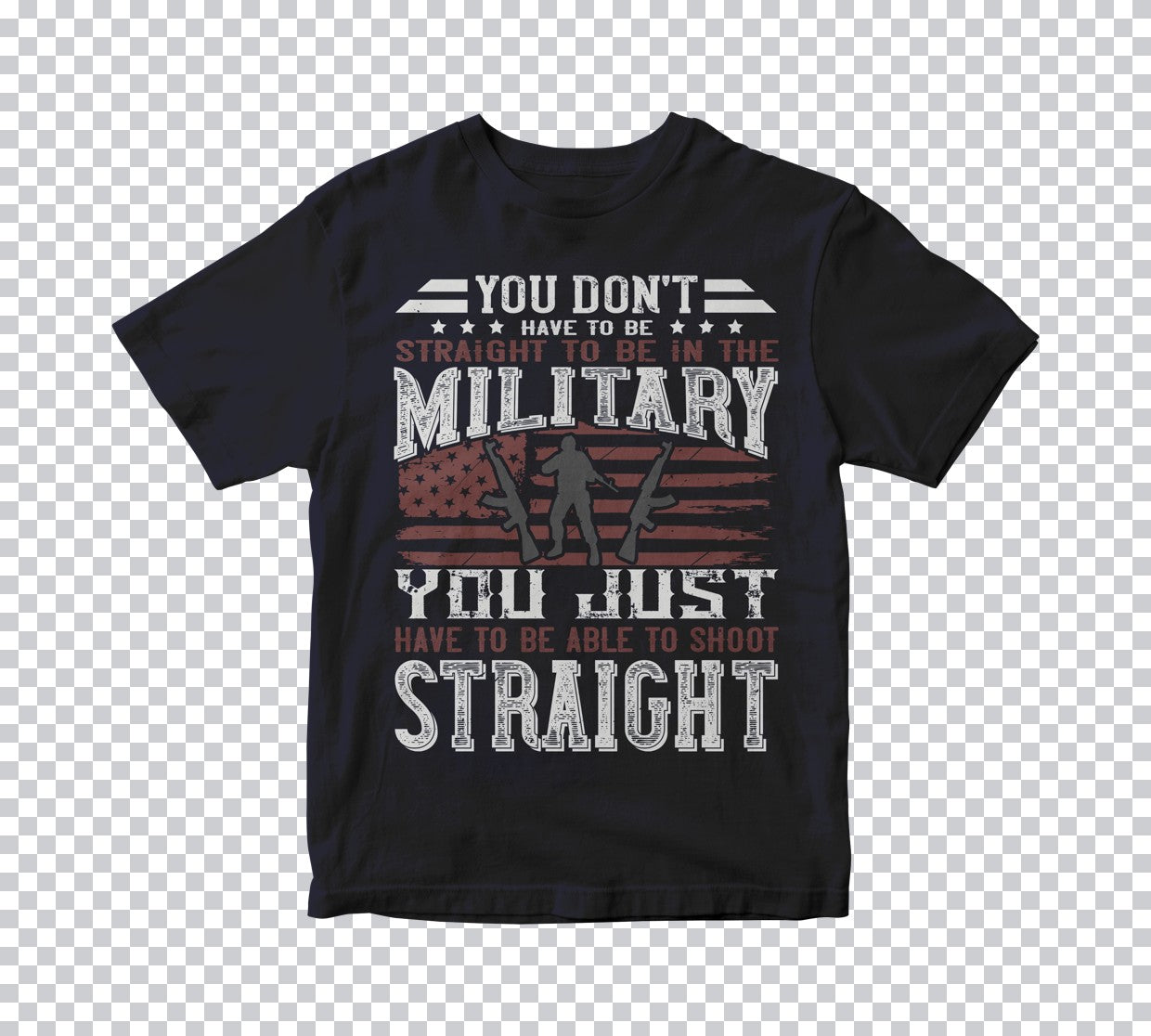 Straight Shooter Military Humor DTF Transfer