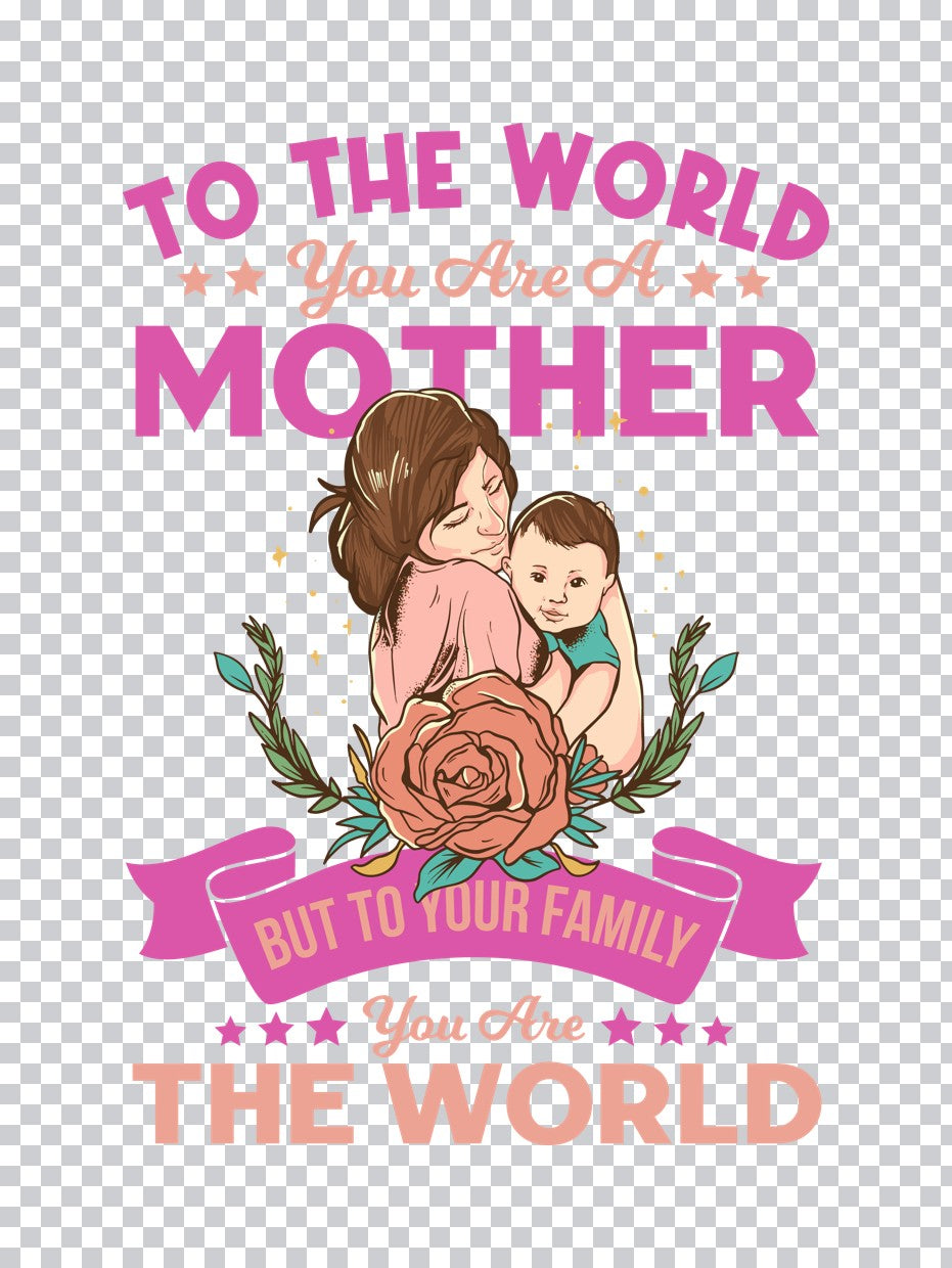 Motherhood Floral Portrait DTF Transfer