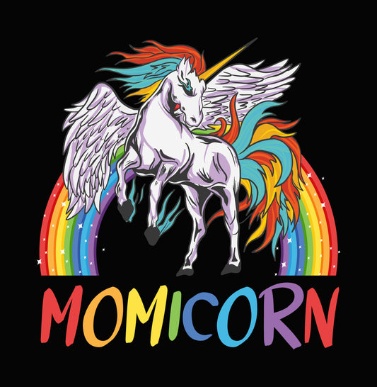Momicorn Rainbow Unicorn DTF Transfer