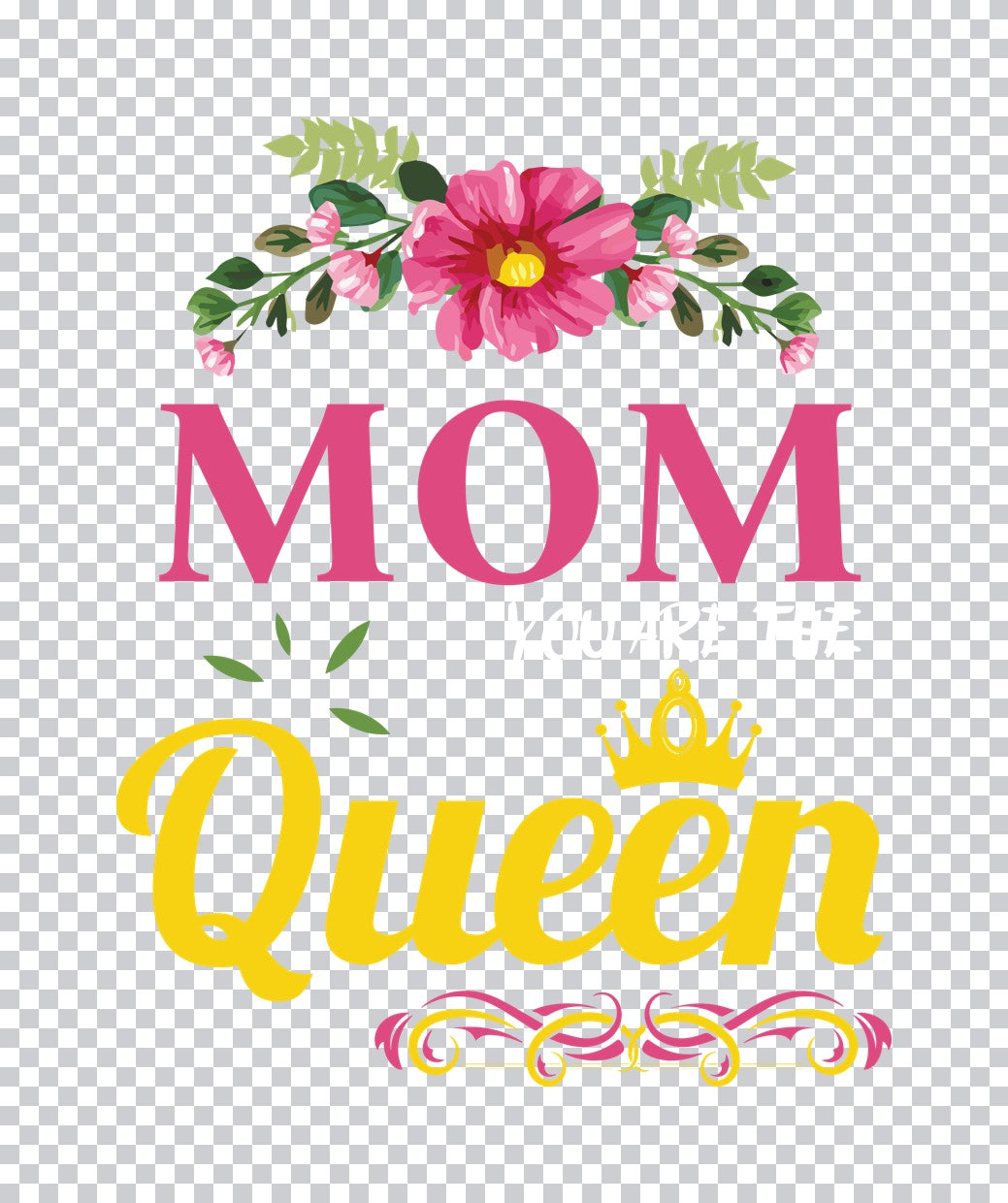 Floral Mom Queen Crown DTF Transfer