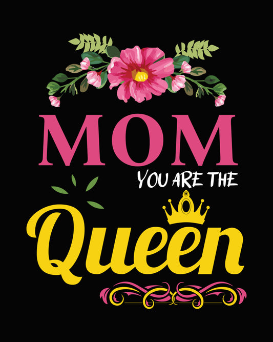 Floral Mom Queen Crown DTF Transfer