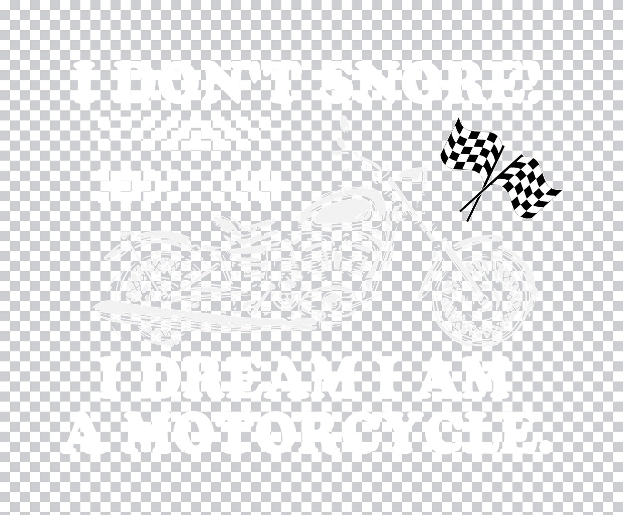 Cruiser Motorcycle Checkered Flag DTF Transfer