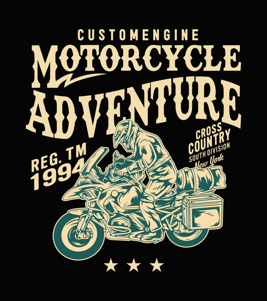 Motorcycle Adventure Cross Country DTF Transfer