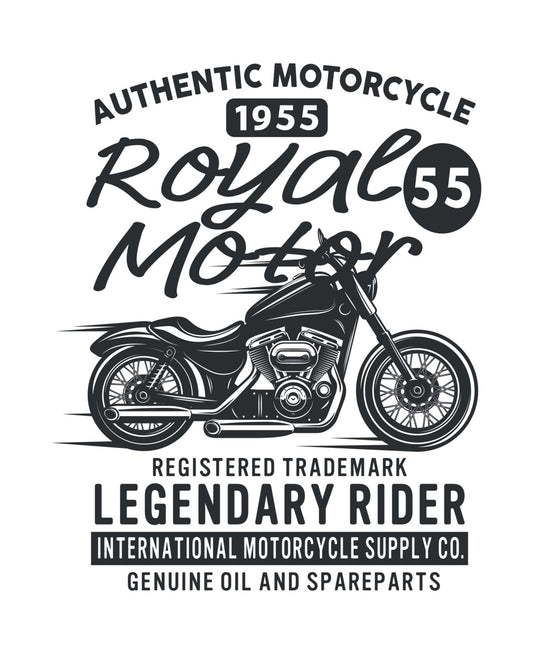 Vintage 1955 Royal Motorcycle DTF Transfer