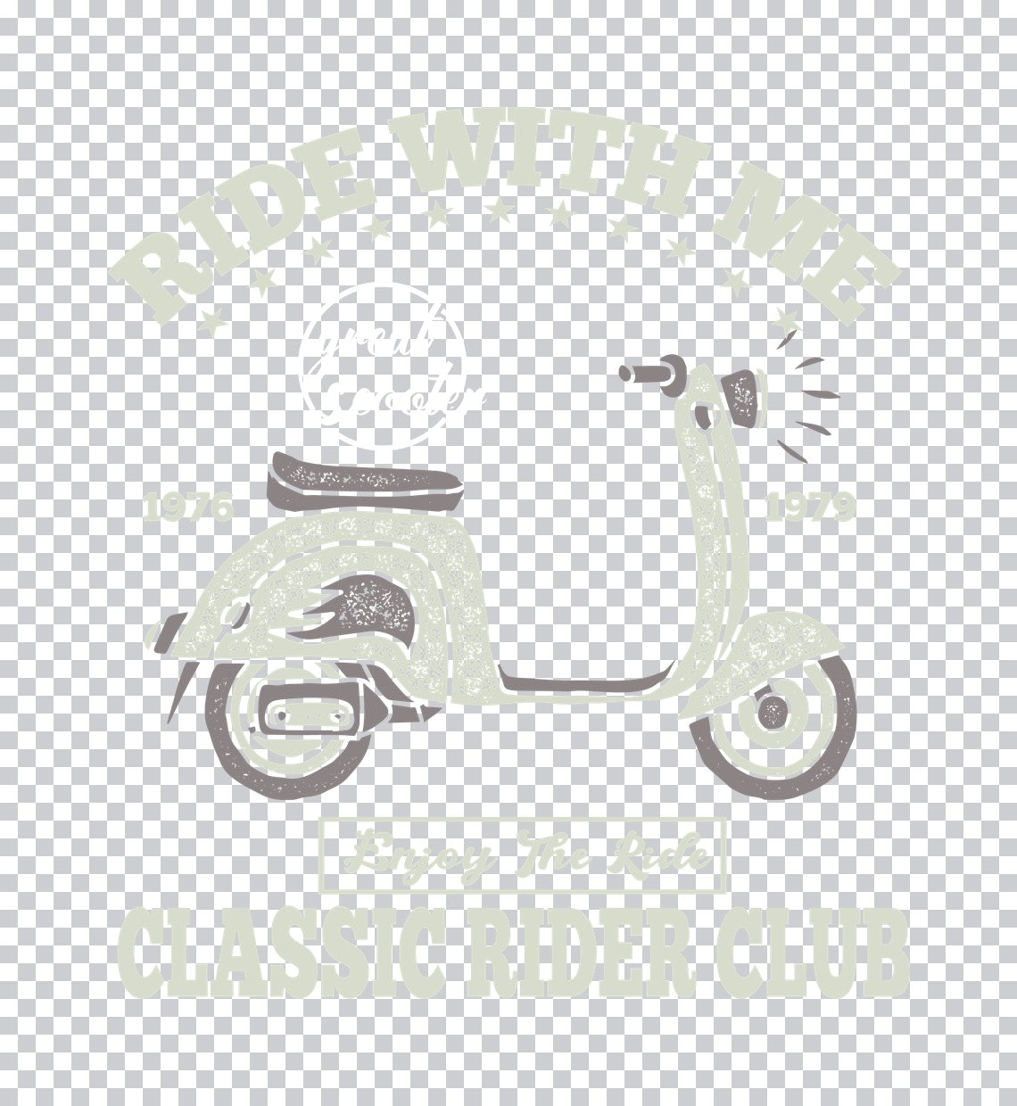 Classic Rider Club Scooter DTF Transfer