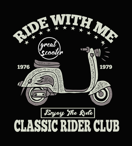 Classic Rider Club Scooter DTF Transfer
