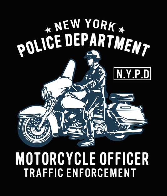 Police Officer Motorcycle Graphic DTF Transfer