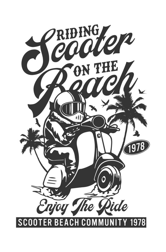 Retro Scooter Beach 1978 DTF Transfer