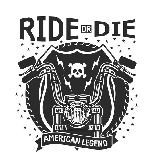 American Legend Biker Skull DTF Transfer