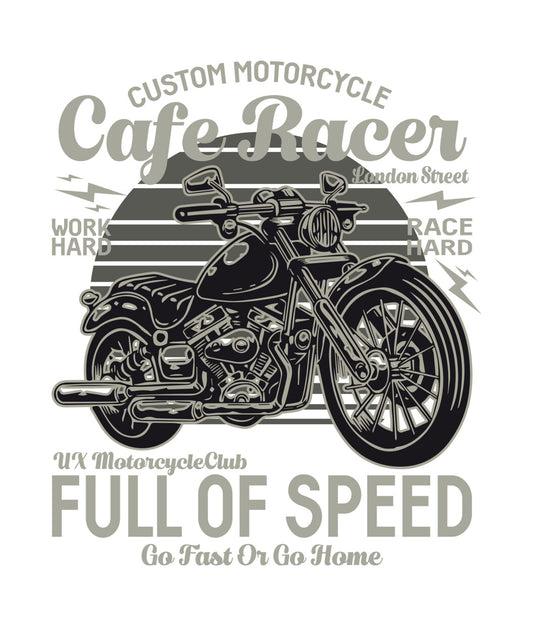 Cafe Racer Sunset Silhouette DTF Transfer