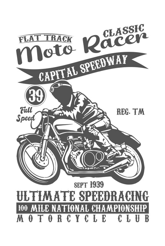 Vintage Flat Track Racer DTF Transfer