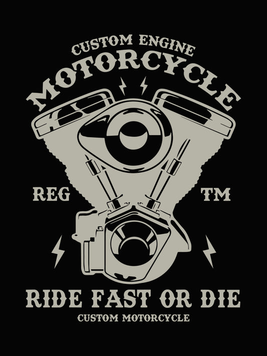 Custom Motorcycle Engine DTF Transfer