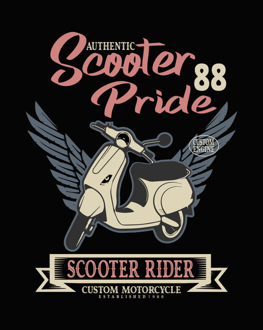 Scooter Pride Wings Design DTF Transfer