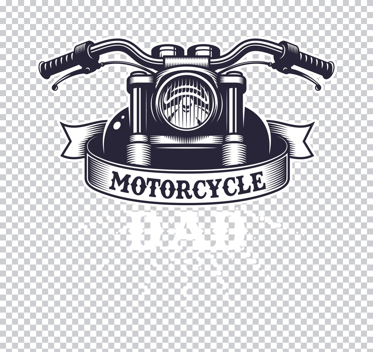 Vintage Motorcycle Front View DTF Transfer