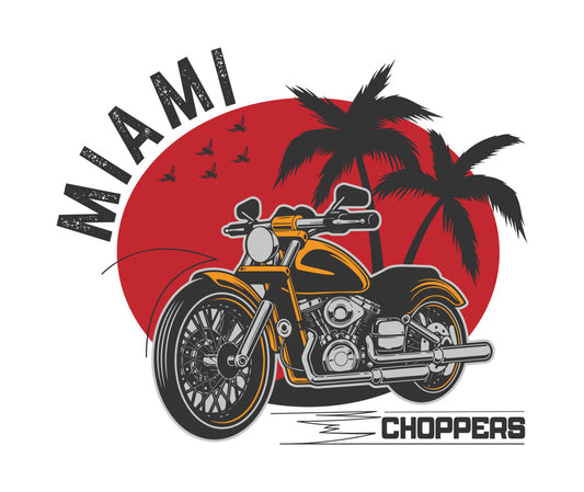 Miami Choppers Sunset DTF Transfer