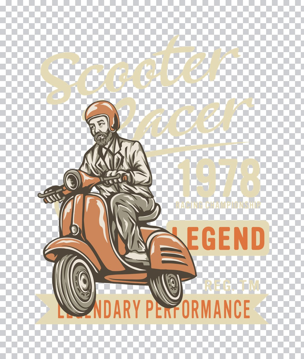 Vintage Scooter Racer 1978 DTF Transfer