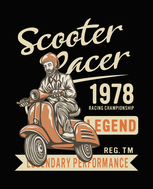 Vintage Scooter Racer 1978 DTF Transfer